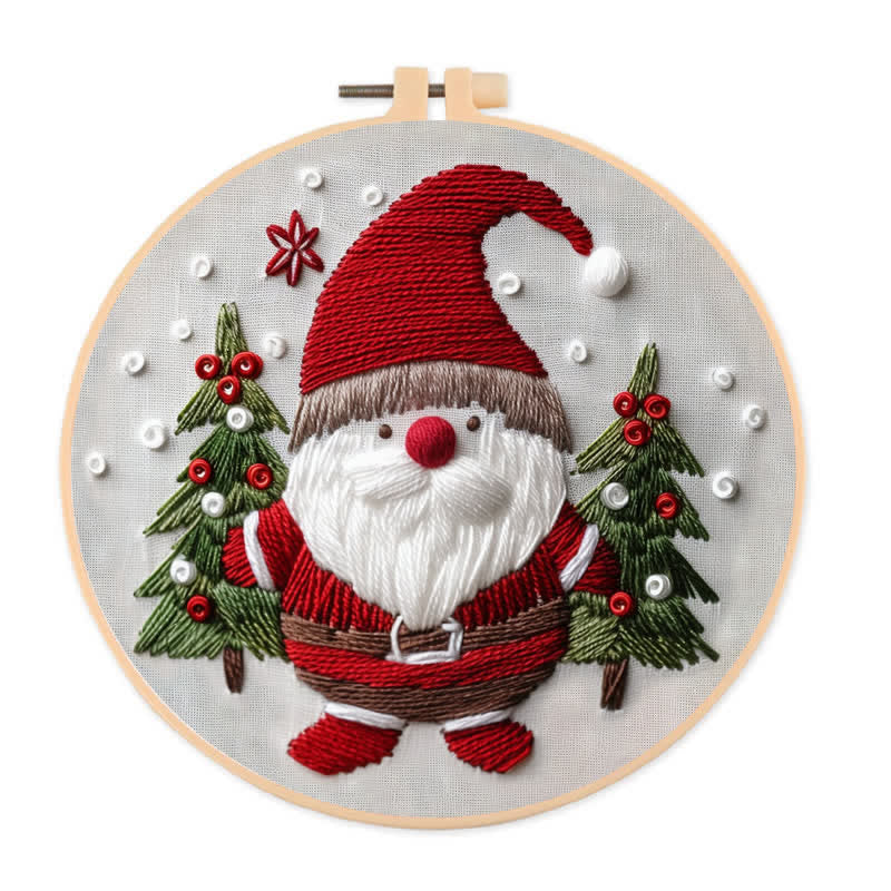 Rubbyoo Embroidery Kit - Christmas Gnome on holiday - 20*20cm - image 0
