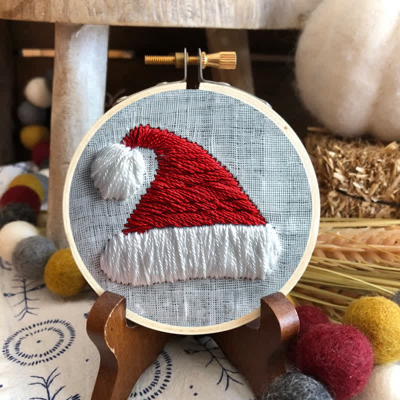Rubbyoo Embroidery Kit - Santa Hat Christmas Folk - image 1