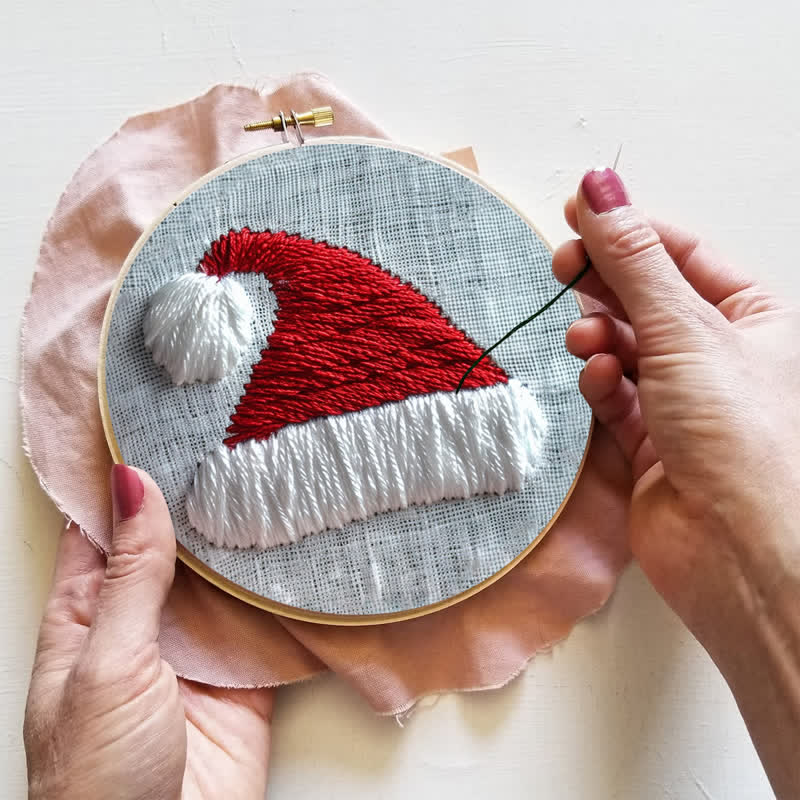 Rubbyoo Embroidery Kit - Santa Hat Christmas Folk - image 2