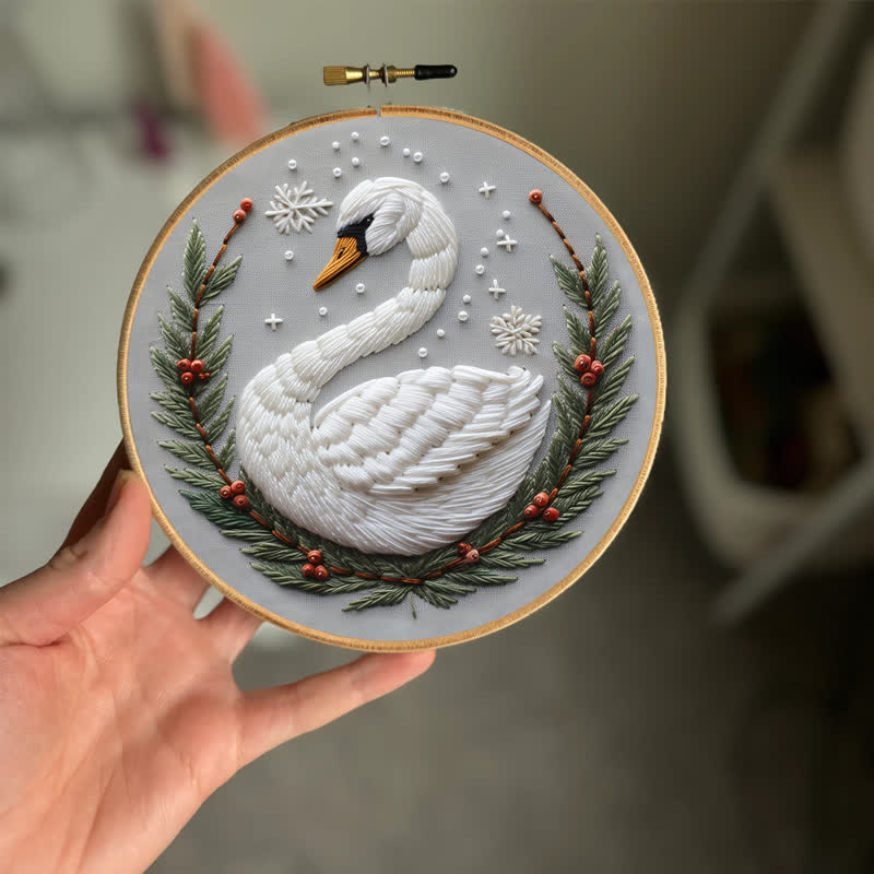 Rubbyoo Embroidery Kit - Seven Swans Swimming - image 1