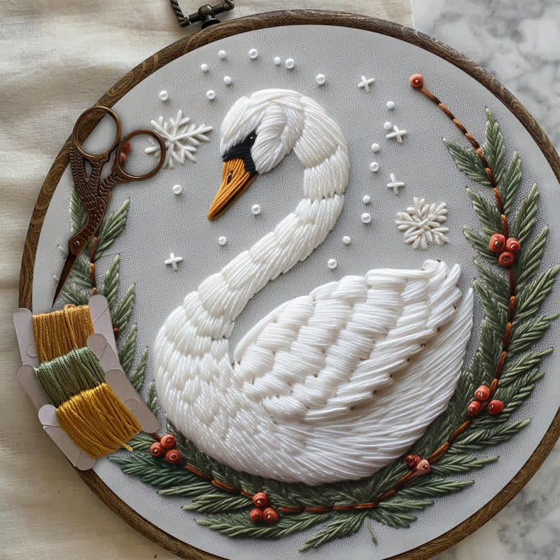 Rubbyoo Embroidery Kit - Seven Swans Swimming - image 5