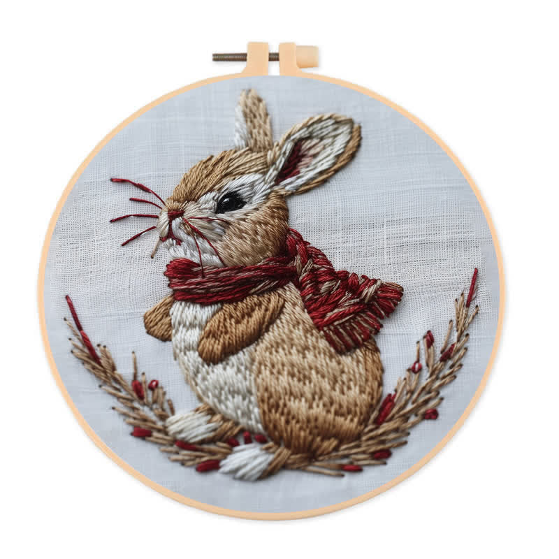 Rubbyoo Embroidery Kit - Winter Garden Rabbit - 20*20cm - image 0