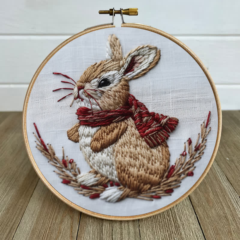 Rubbyoo Embroidery Kit - Winter Garden Rabbit - image 4