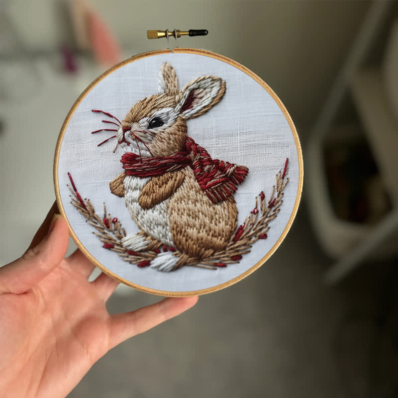 Rubbyoo Embroidery Kit - Winter Garden Rabbit - image 1