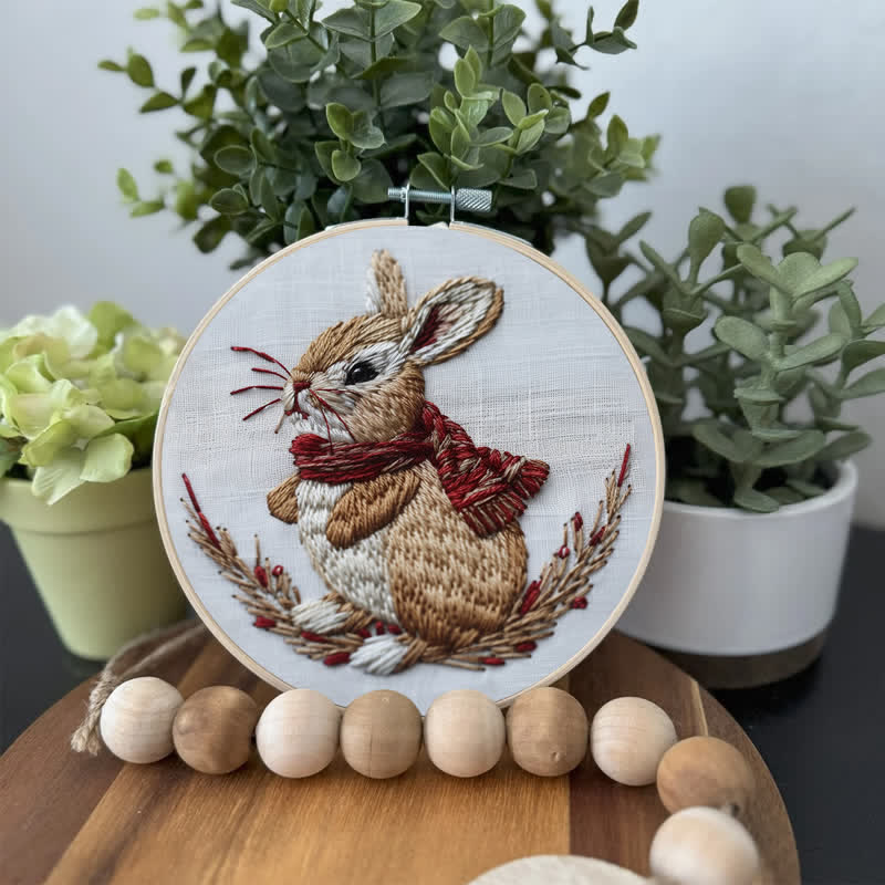 Rubbyoo Embroidery Kit - Winter Garden Rabbit - image 2