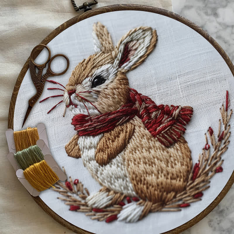 Rubbyoo Embroidery Kit - Winter Garden Rabbit - image 6