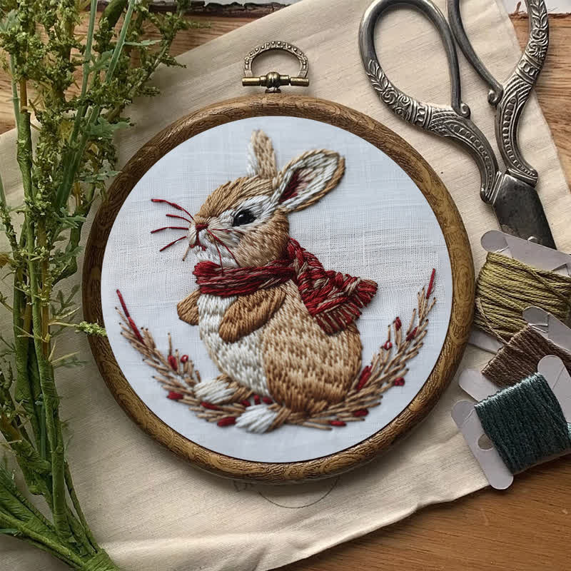 Rubbyoo Embroidery Kit - Winter Garden Rabbit - image 7