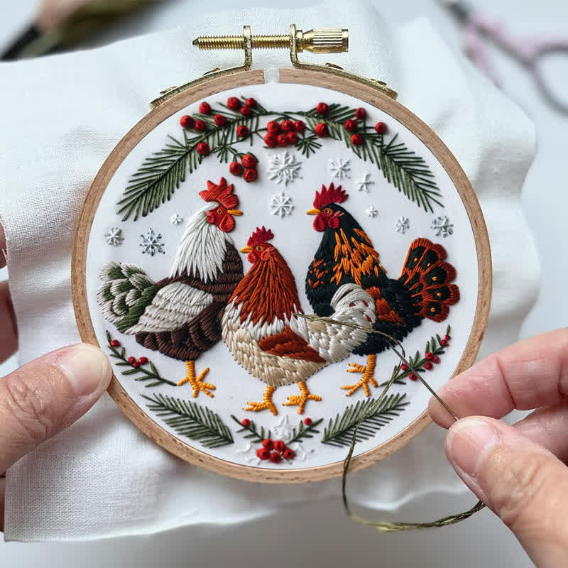 Rubbyoo Embroidery Kit - Chicken and Flowers - image 3