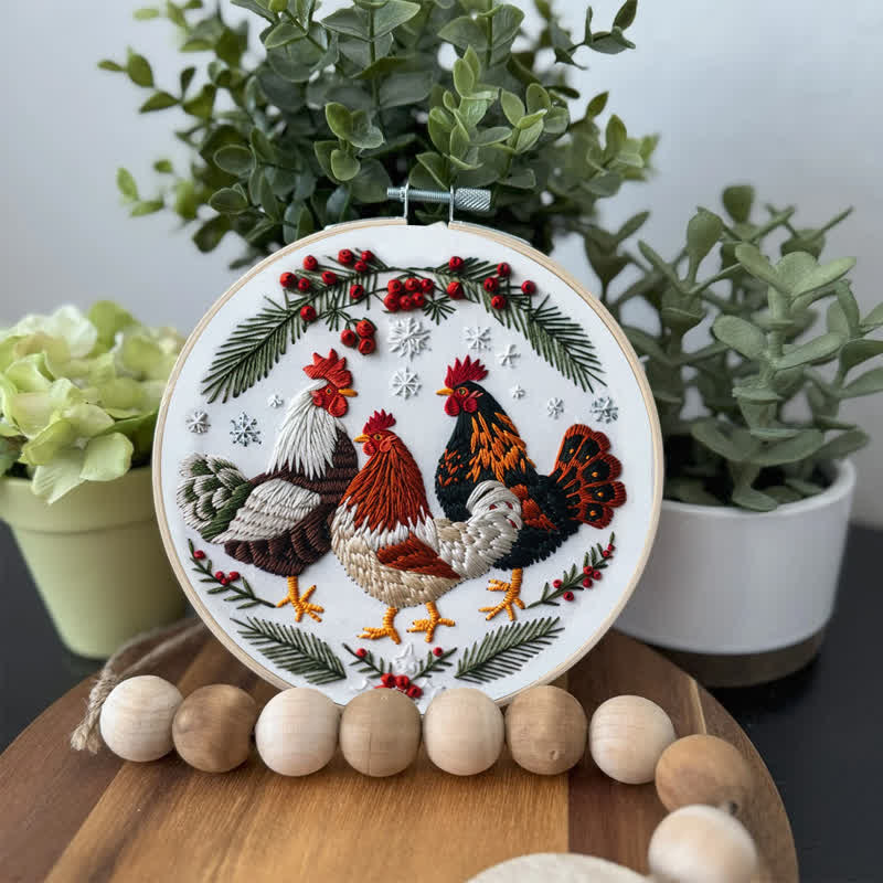 Rubbyoo Embroidery Kit - Chicken and Flowers - image 2