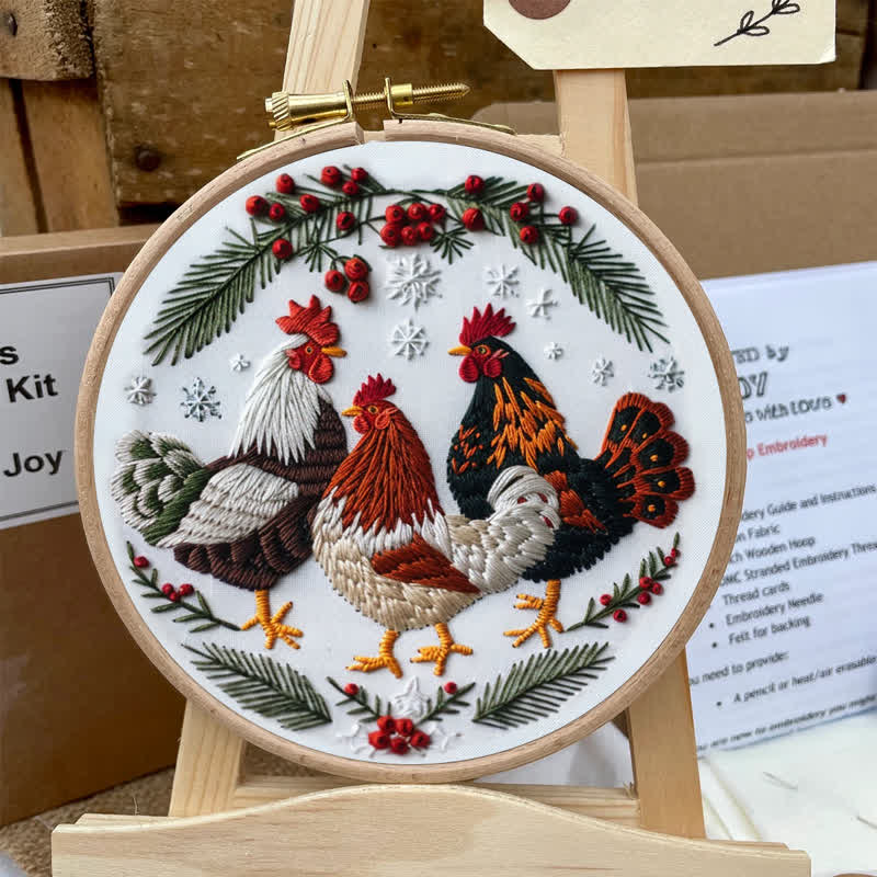 Rubbyoo Embroidery Kit - Chicken and Flowers - image 5