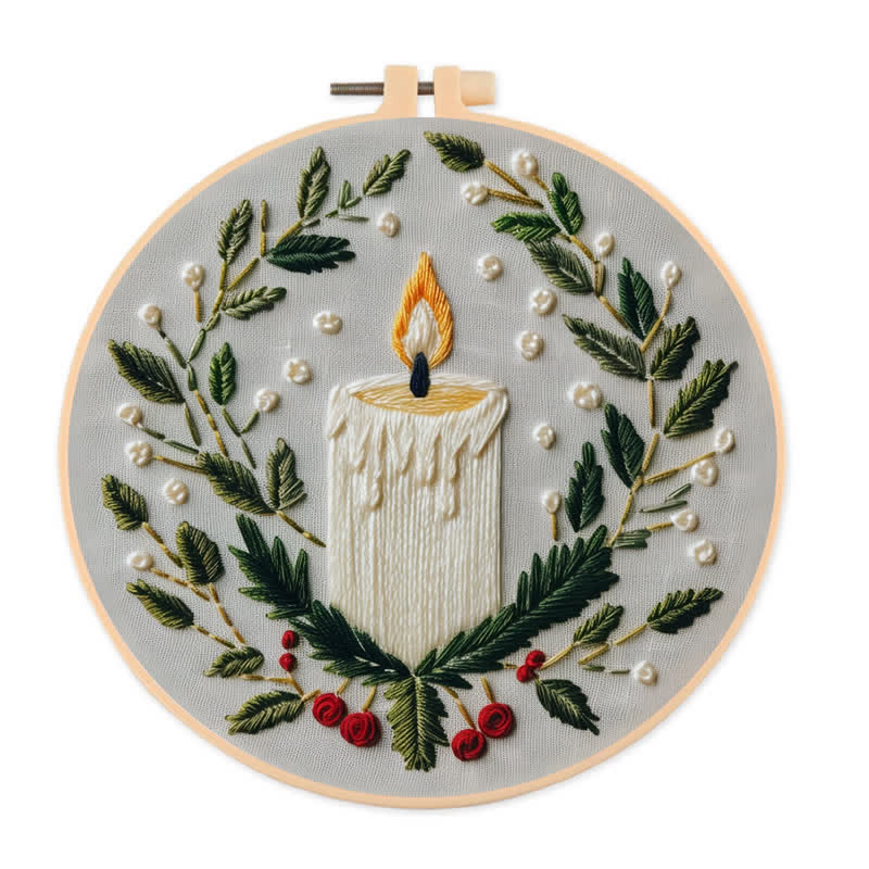 Rubbyoo Embroidery Kit - Christmas Candle - 20*20cm - image 0