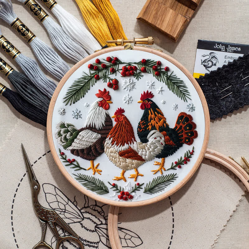 Rubbyoo Embroidery Kit - Chicken and Flowers - image 9