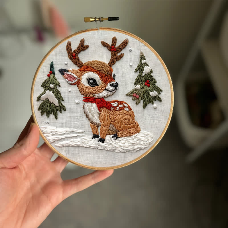 Rubbyoo Embroidery Kit - Christmas Baby Deer - image 1