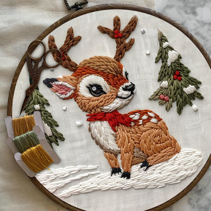 Rubbyoo Embroidery Kit - Christmas Baby Deer - image 6