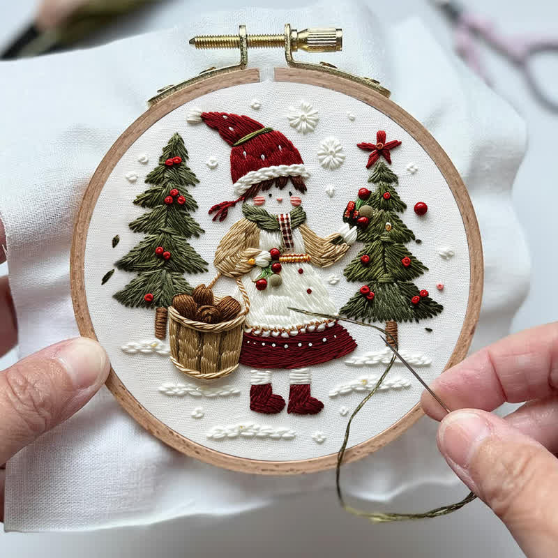 Rubbyoo Embroidery Kit - Christmas Day Girl - image 3