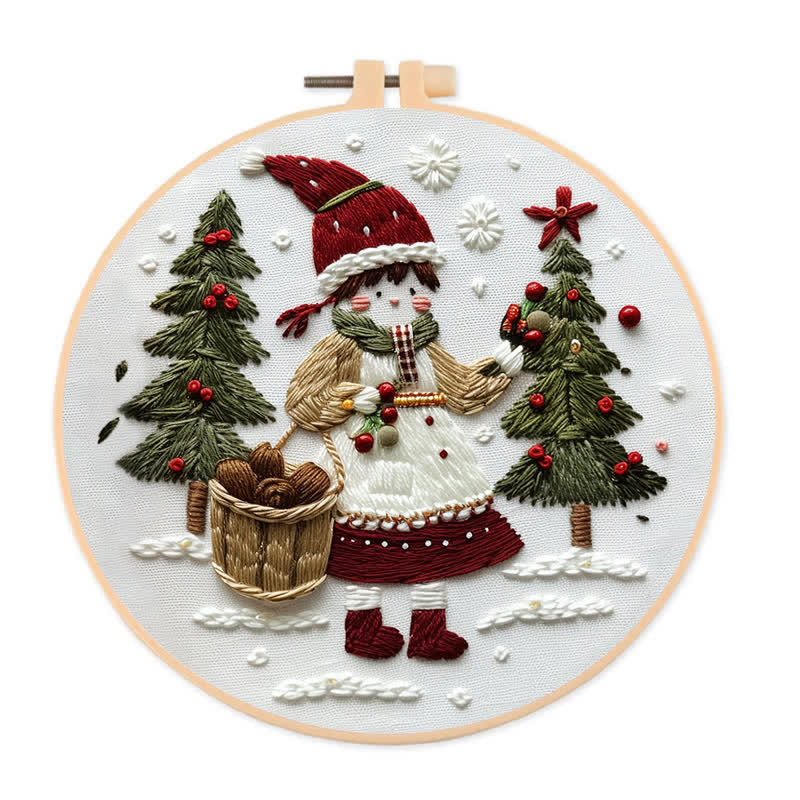 Rubbyoo Embroidery Kit - Christmas Day Girl - 20*20cm - image 0