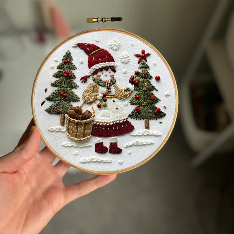 Rubbyoo Embroidery Kit - Christmas Day Girl - image 1