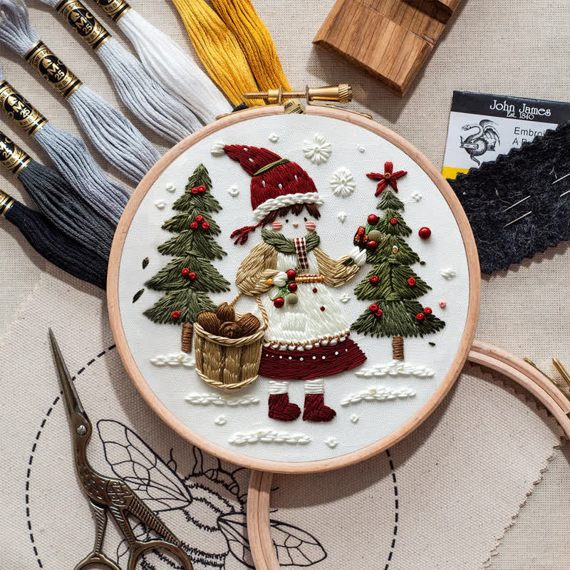 Rubbyoo Embroidery Kit - Christmas Day Girl - image 8