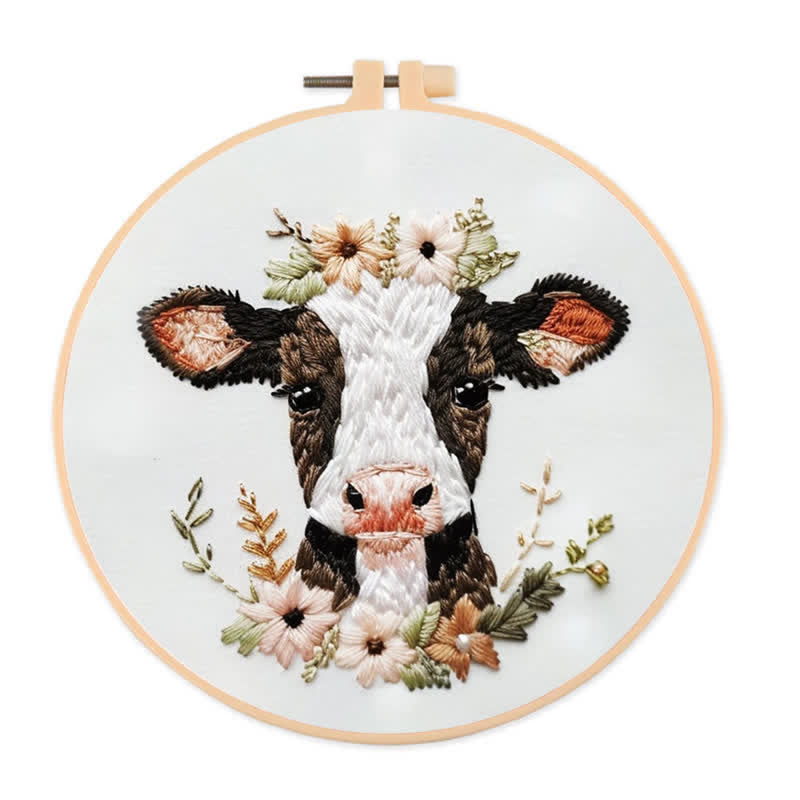 Rubbyoo Embroidery Kit - Cow - 20*20cm - image 0