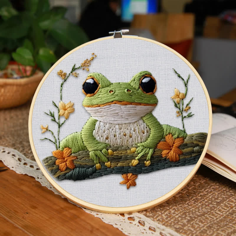 Rubbyoo Embroidery Kit - Frog Embroidery Hoop Art - image 2