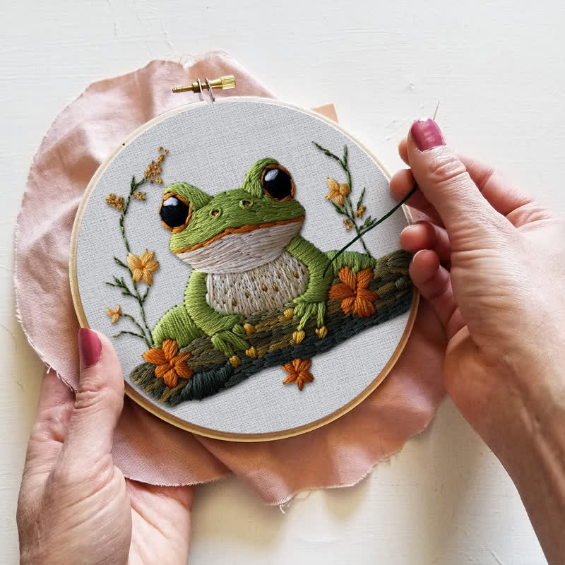 Rubbyoo Embroidery Kit - Frog Embroidery Hoop Art - image 3
