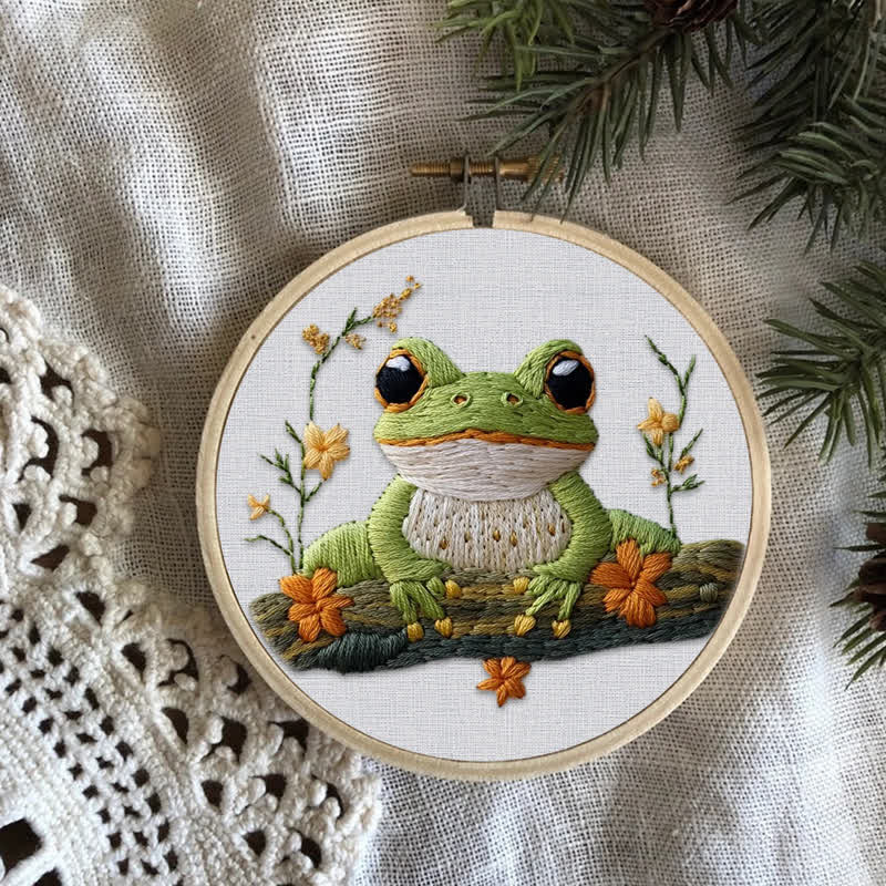 Rubbyoo Embroidery Kit - Frog Embroidery Hoop Art - image 8