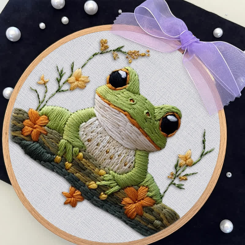 Rubbyoo Embroidery Kit - Frog Embroidery Hoop Art - image 6