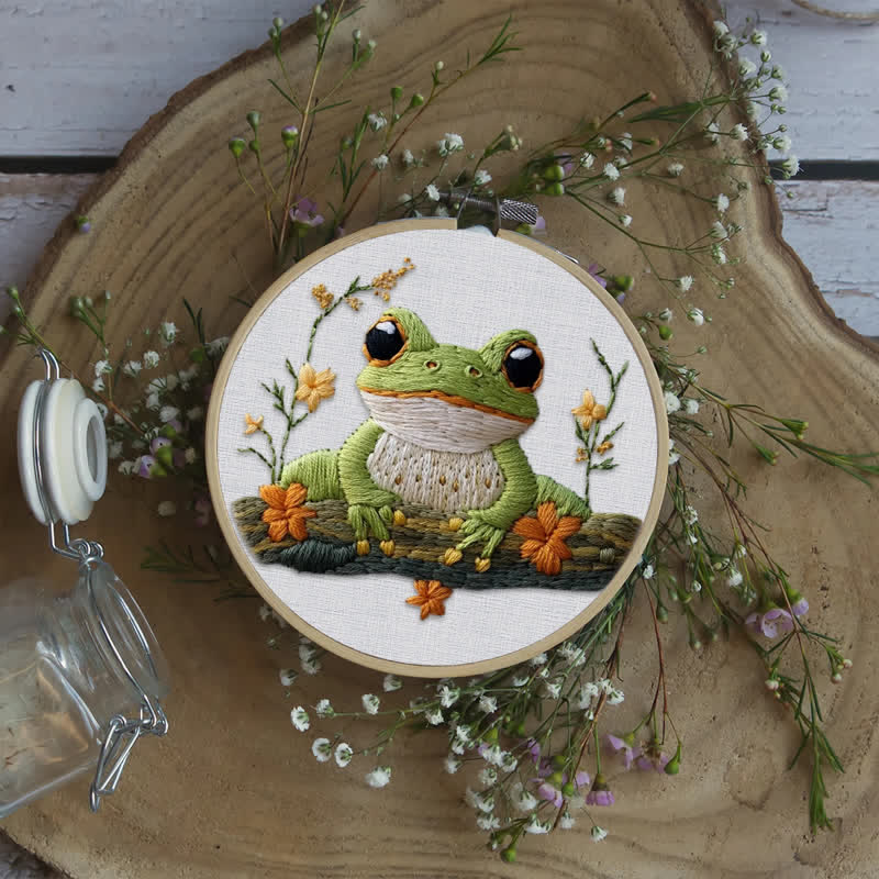 Rubbyoo Embroidery Kit - Frog Embroidery Hoop Art - image 5