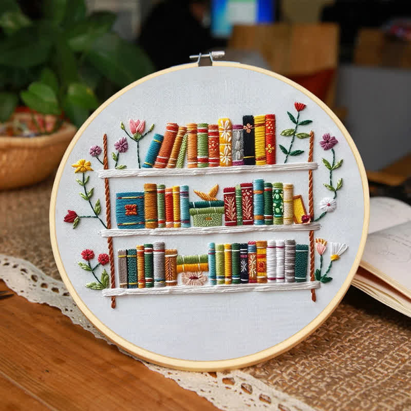 Rubbyoo Embroidery Kit - Bookshelf Book Lover DIY Craft Kit  - image 2