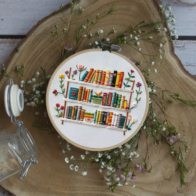 Rubbyoo Embroidery Kit - Bookshelf Book Lover DIY Craft Kit  - image 3