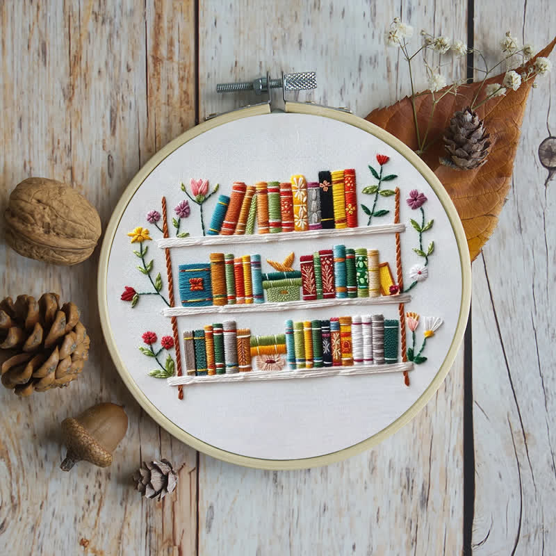 Rubbyoo Embroidery Kit - Bookshelf Book Lover DIY Craft Kit  - image 5