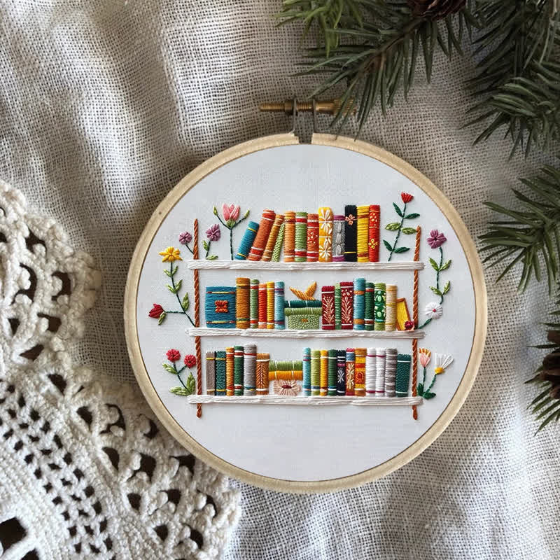 Rubbyoo Embroidery Kit - Bookshelf Book Lover DIY Craft Kit  - image 8