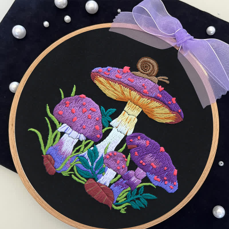 Rubbyoo Embroidery Kit -  Purple Mushroom Fantasy - image 4