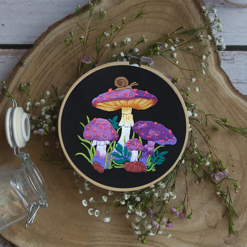 Rubbyoo Embroidery Kit -  Purple Mushroom Fantasy - image 6