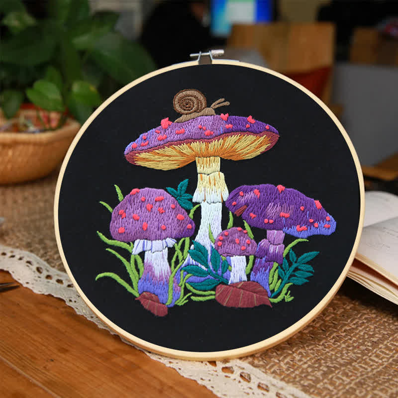 Rubbyoo Embroidery Kit -  Purple Mushroom Fantasy - image 2