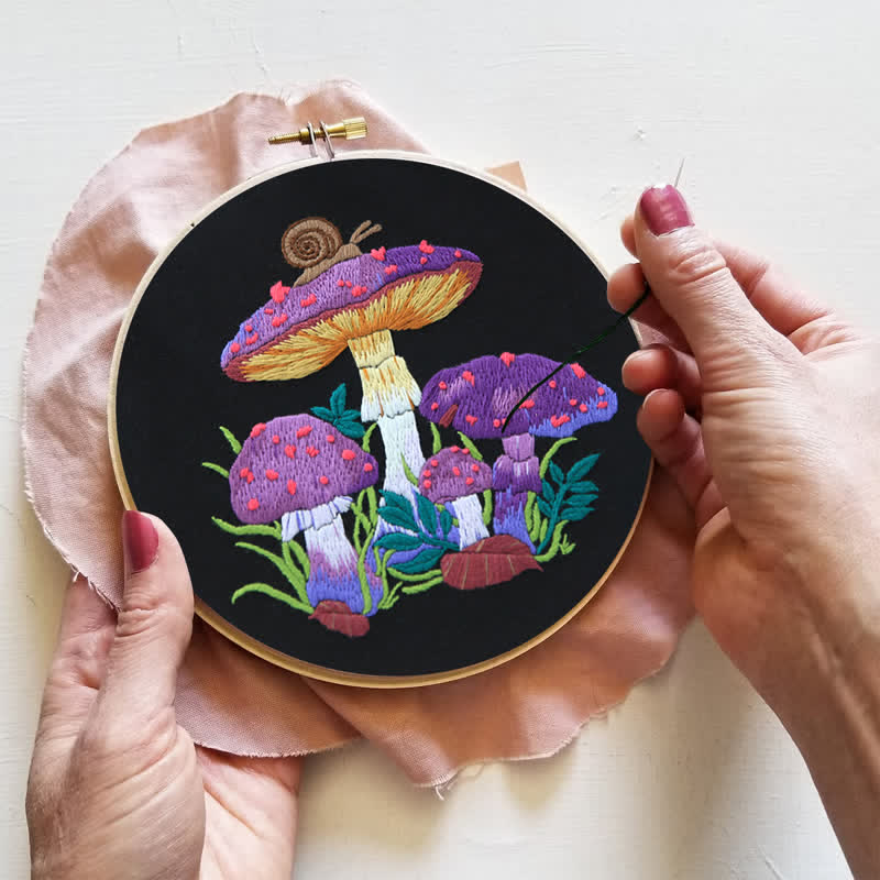 Rubbyoo Embroidery Kit -  Purple Mushroom Fantasy - image 3