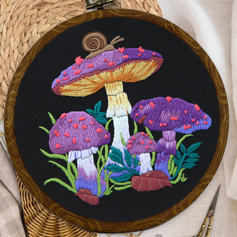 Rubbyoo Embroidery Kit -  Purple Mushroom Fantasy - image 5
