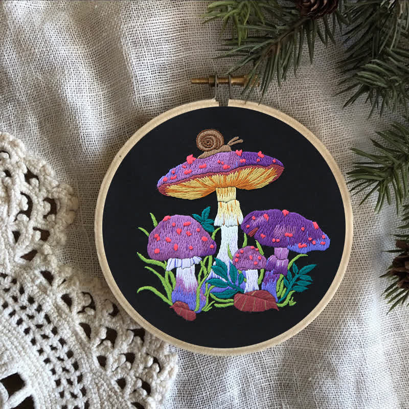 Rubbyoo Embroidery Kit -  Purple Mushroom Fantasy - image 8