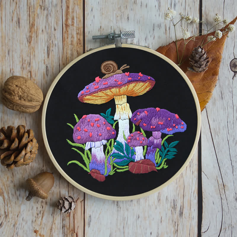 Rubbyoo Embroidery Kit -  Purple Mushroom Fantasy - image 7