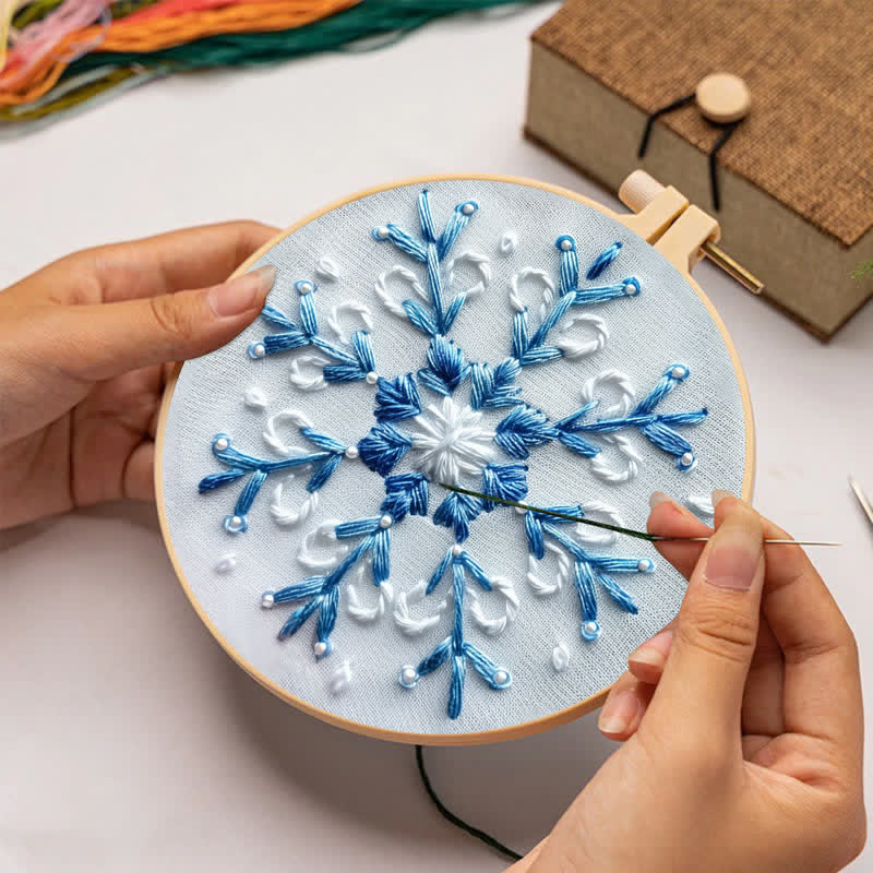 Rubbyoo Embroidery Kit - Blue Snowflake - image 1