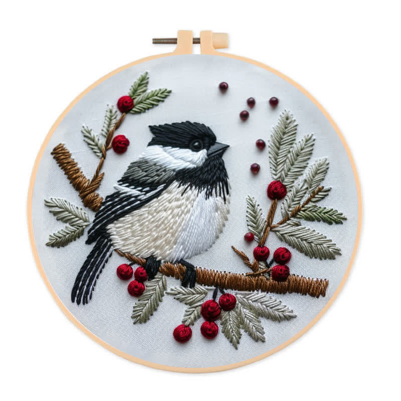 Rubbyoo Embroidery Kit - Christmas Chickadee - 20*20cm - image 0