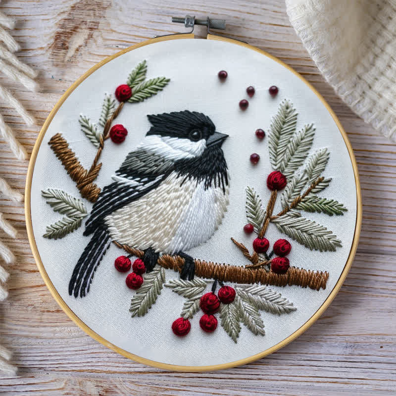 Rubbyoo Embroidery Kit - Christmas Chickadee - image 6