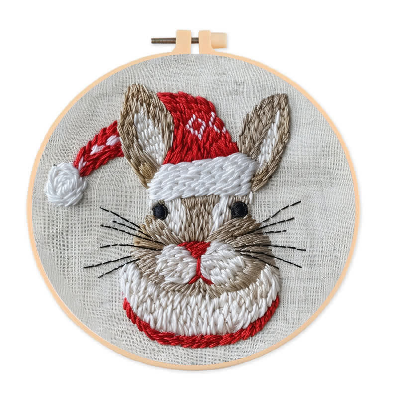 Rubbyoo Embroidery Kit - "Winter Bunny" Christmas Rabbit - image 0