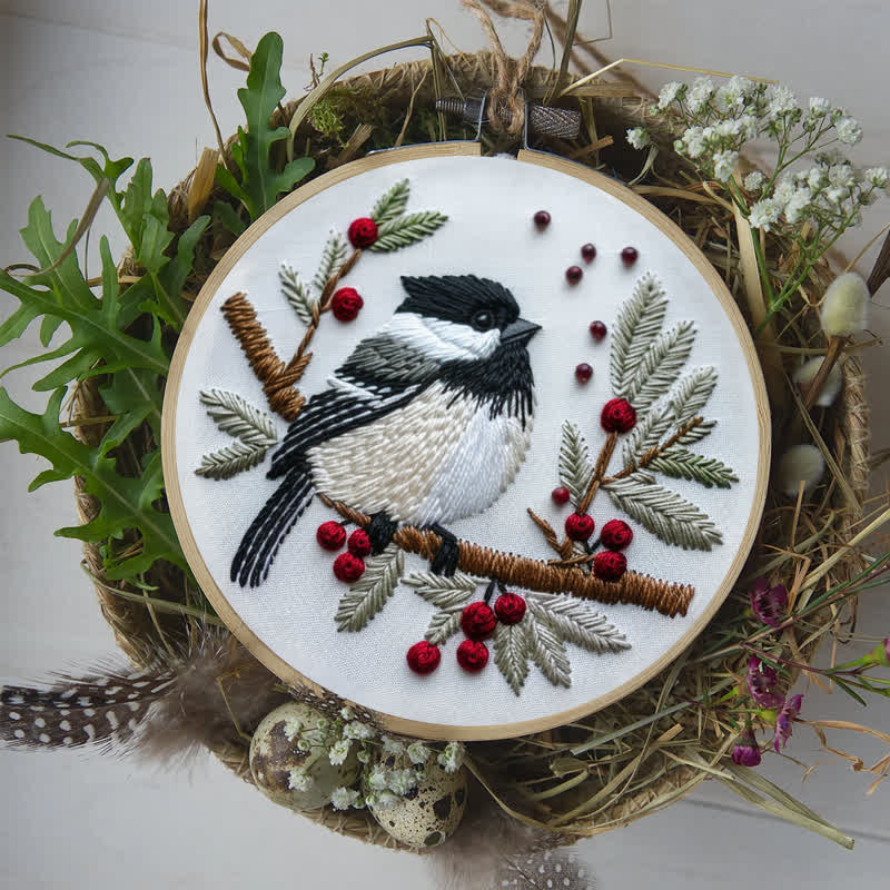 Rubbyoo Embroidery Kit - Christmas Chickadee - image 8