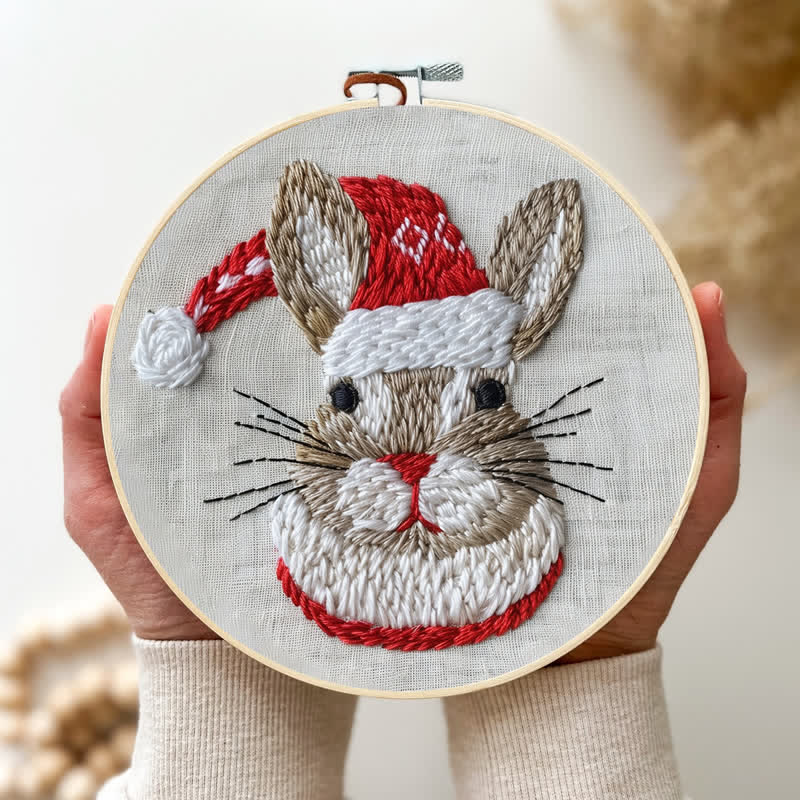 Rubbyoo Embroidery Kit - "Winter Bunny" Christmas Rabbit - image 3