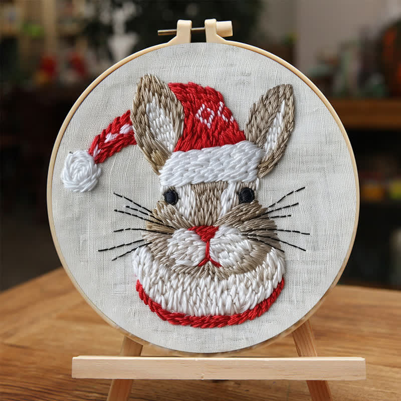 Rubbyoo Embroidery Kit - "Winter Bunny" Christmas Rabbit - image 4