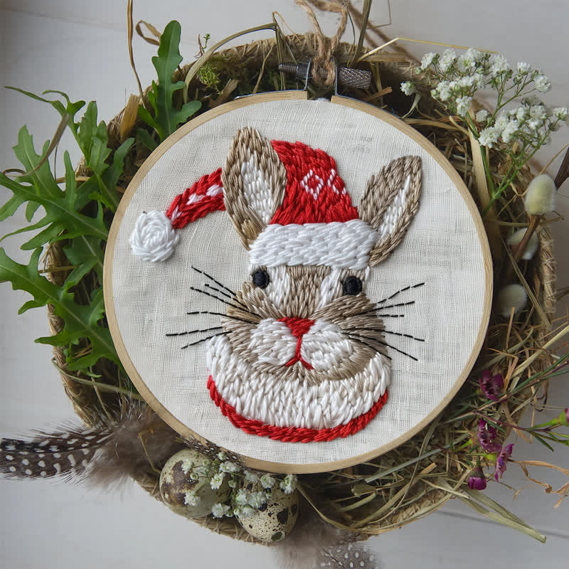 Rubbyoo Embroidery Kit - "Winter Bunny" Christmas Rabbit - image 6