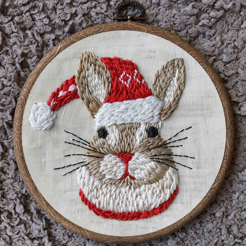 Rubbyoo Embroidery Kit - "Winter Bunny" Christmas Rabbit - image 8