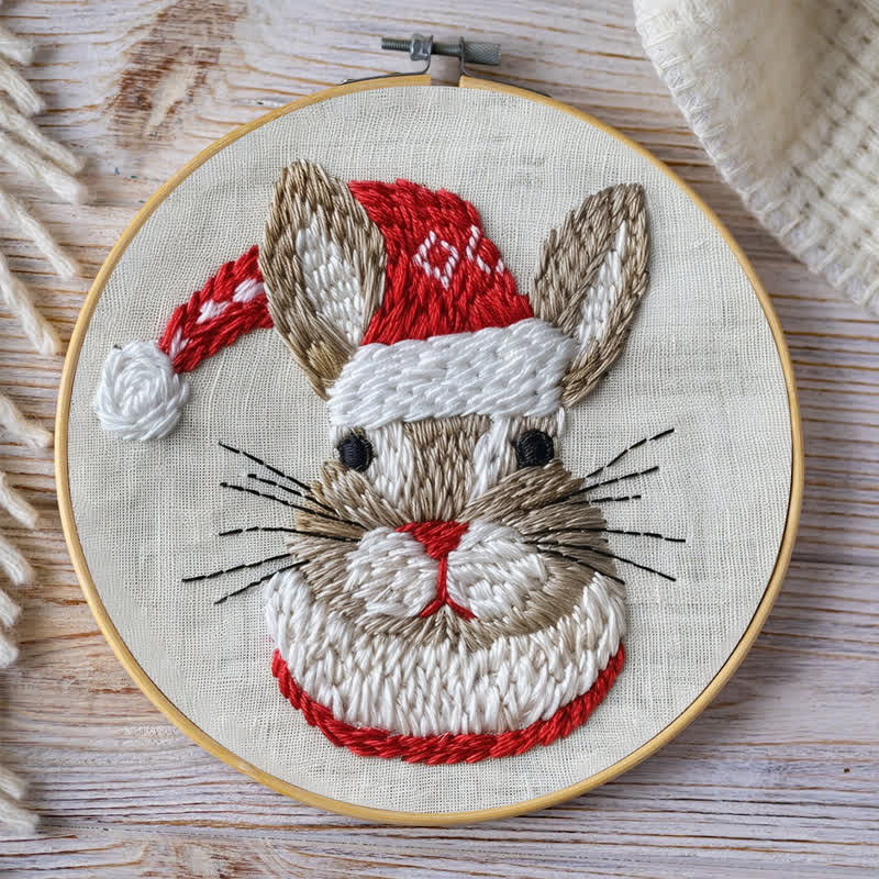 Rubbyoo Embroidery Kit - "Winter Bunny" Christmas Rabbit - image 7