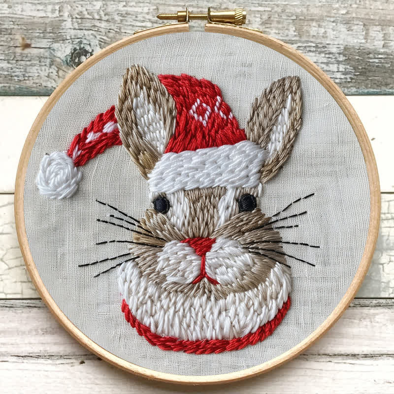 Rubbyoo Embroidery Kit - "Winter Bunny" Christmas Rabbit - image 5